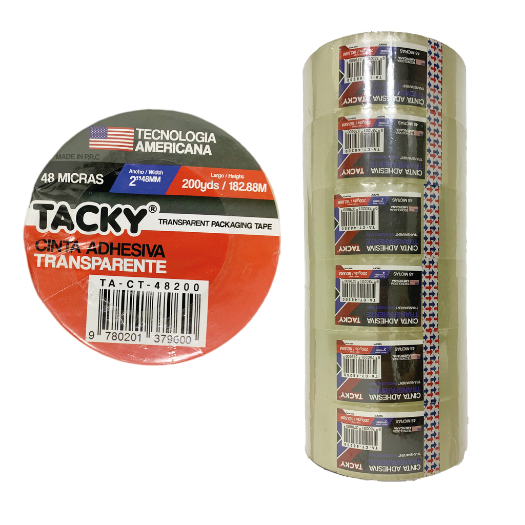 CINTA EMBALAR TRANSPARENTE x 200Y TACKY 7-738