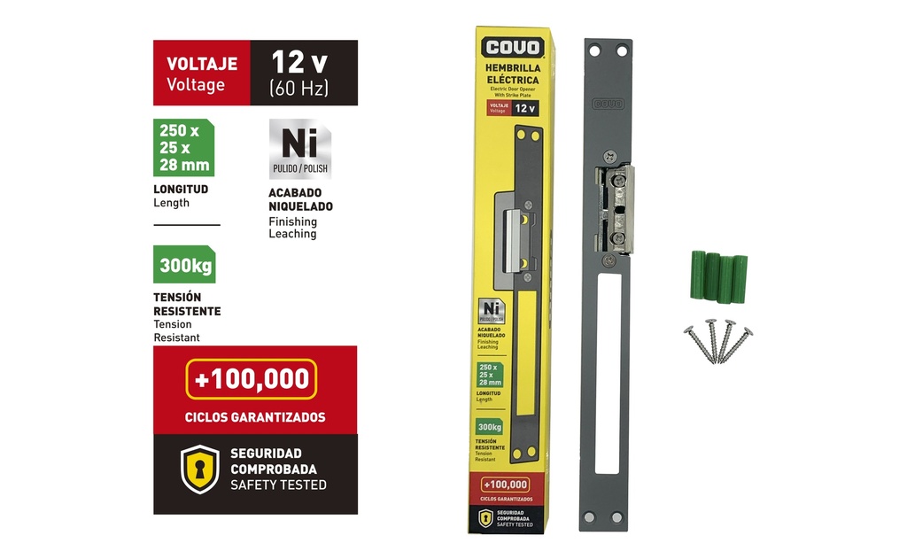 HEMBRILLA ELECTRICA LARGA 12V COVO 7-897