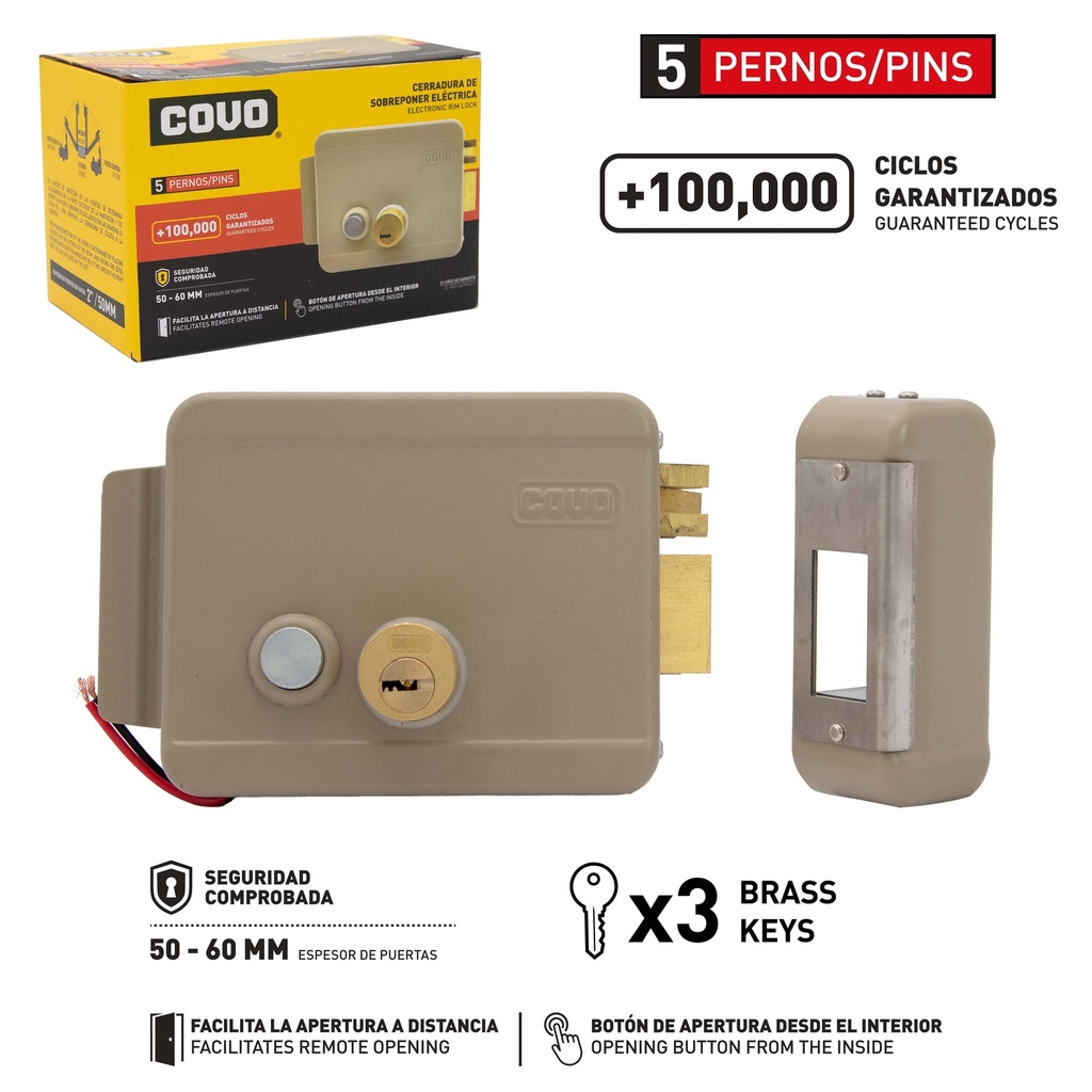 [7-902] CERRADURA ELECTRICA 12V COVO 7-902