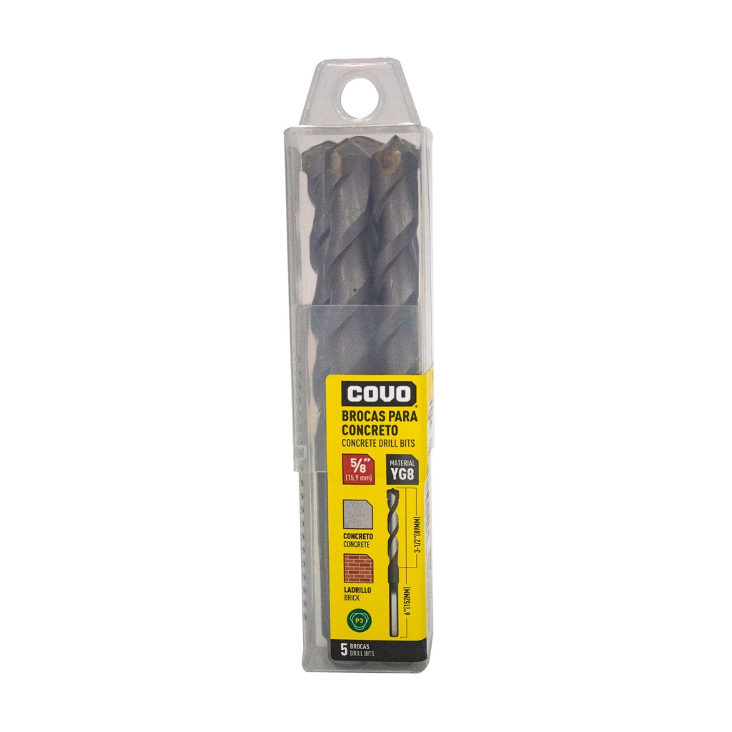 MECHA CONCRETO x 5/8 x 5 UNID COVO 7-919