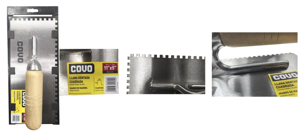 PALUSTRA DENTADA CUADRADA M/MADERA COVO 7-929