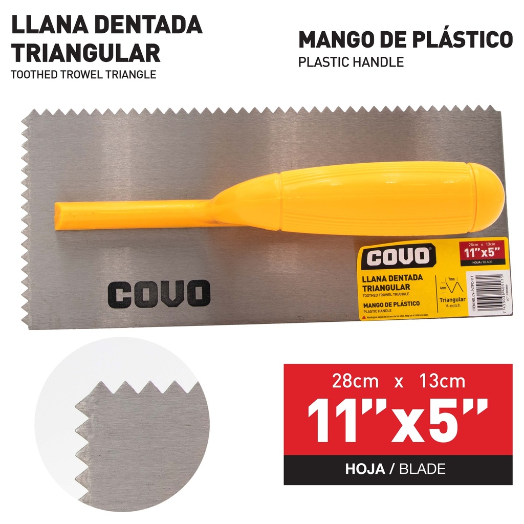 PALUSTRA DENTADA TRIANGULAR M/PLASTICO COVO 7-933