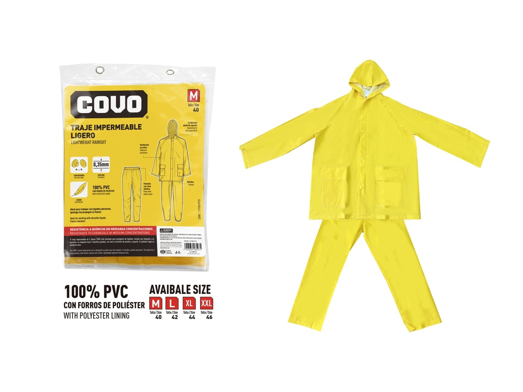 IMPERMEABLE PANTALON CHAQUETA TALLA M COVO 7-973