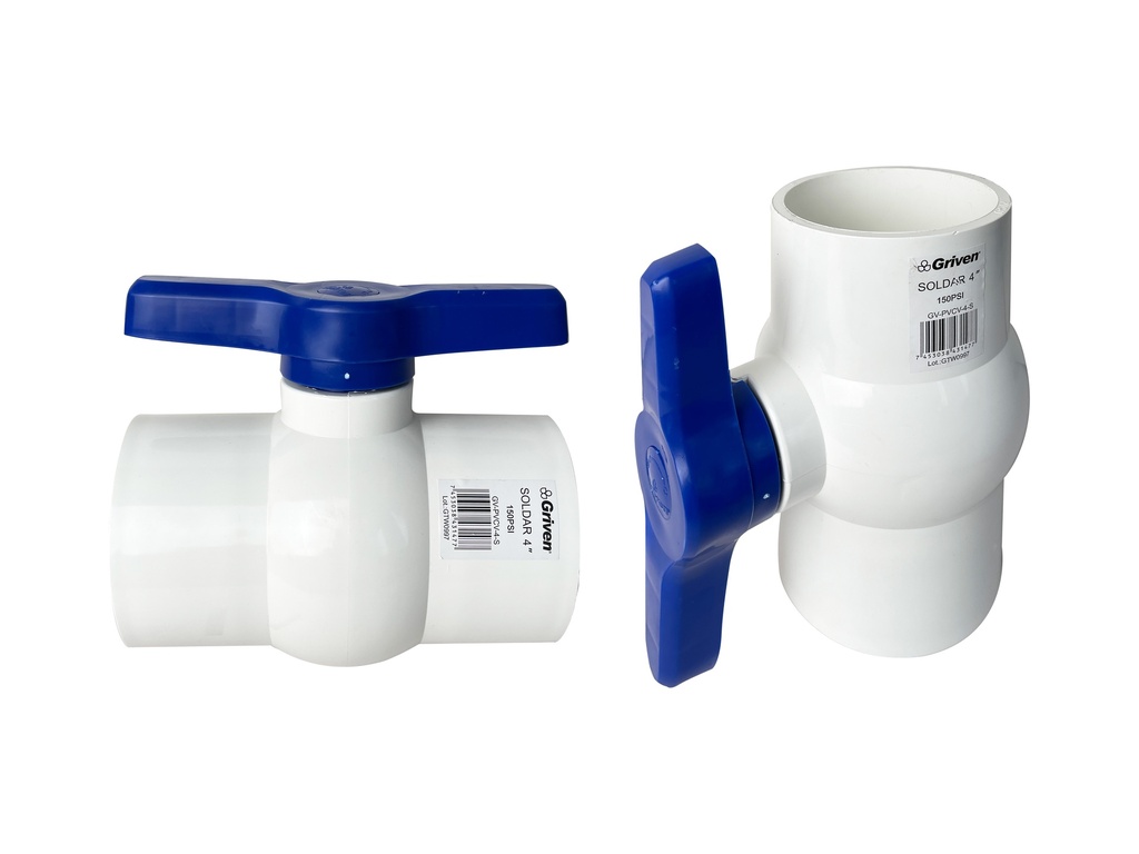 LLAVE DE BOLA PVC SOLDAR X 4" GRIVEN 8-018