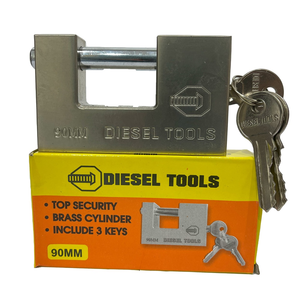 CANDADO ANTICIZALLA PLATEADO 90MM DIESEL TOOLS 8-112