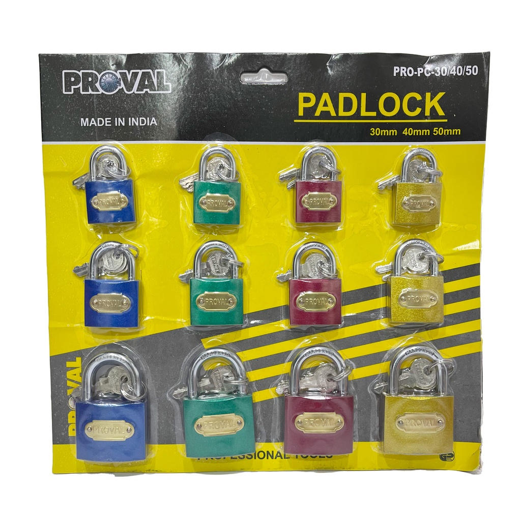 CANDADOS SET 30-40-50 12 PIEZAS PROVAL 8-113