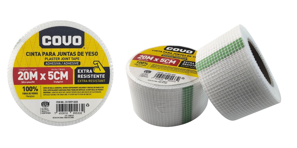 CINTA FIBRA DE VIDRIO P/DRYWALL 5 CM X 20 MTS 8-172