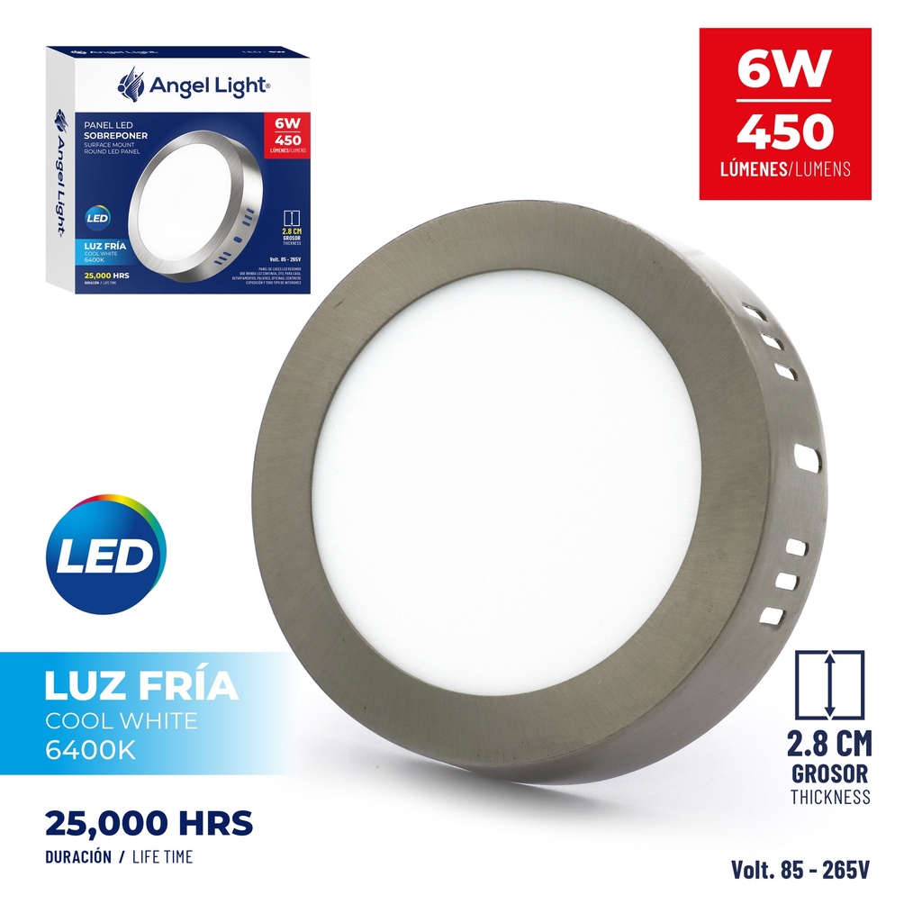 PANEL LED SUPER NIQUE REDONDA 6W 85-265V 5-236