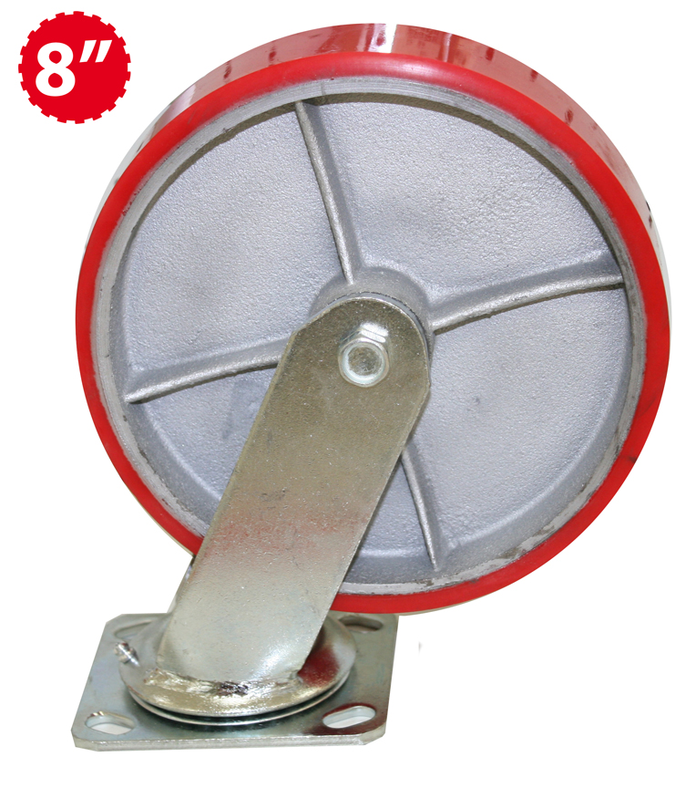 RUEDA GIRATORIA ROJA 8" INDUSTRIAL 5-390