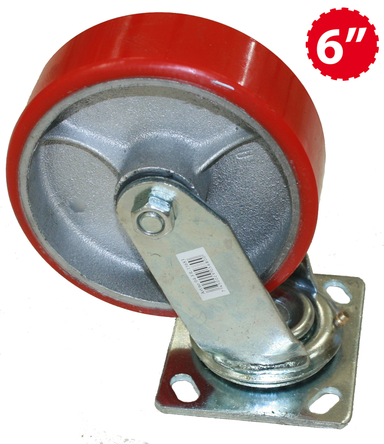 RUEDA GIRATORIA ROJA 6" INDUSTRIAL" 5-391