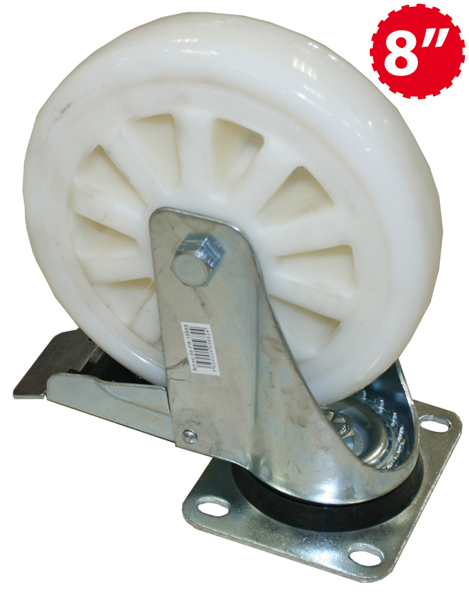 RUEDA GIRATORIA C/FRENO BLANCA 8" INDUSTRIAL SACO 5-392