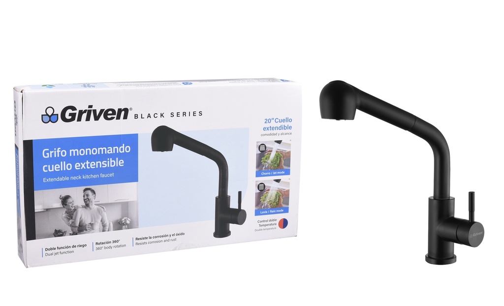 LLAVE FREGADERO MONOMANDO EXTEN BLACK SERIES 5-438