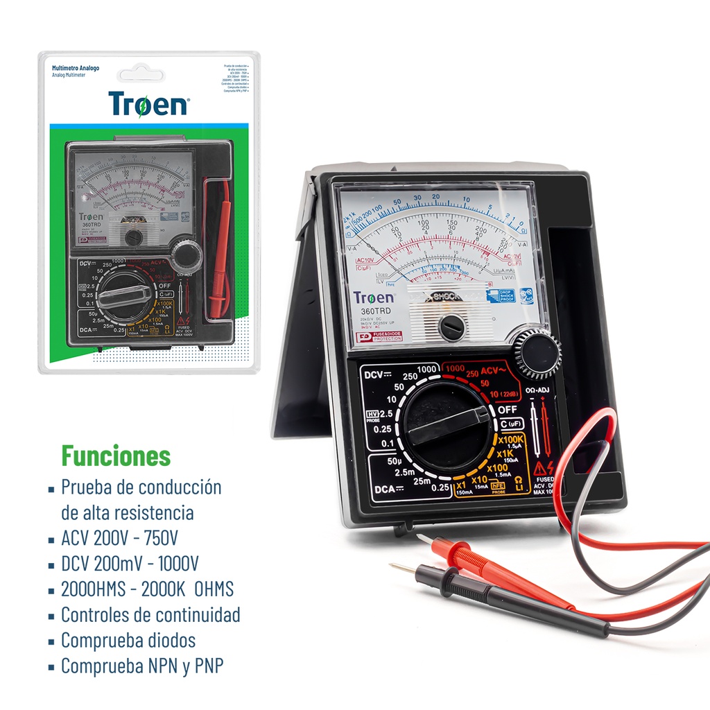 MULTIMETRO ANALOGICO GRANDE TROEN 5-443 (DESC) 