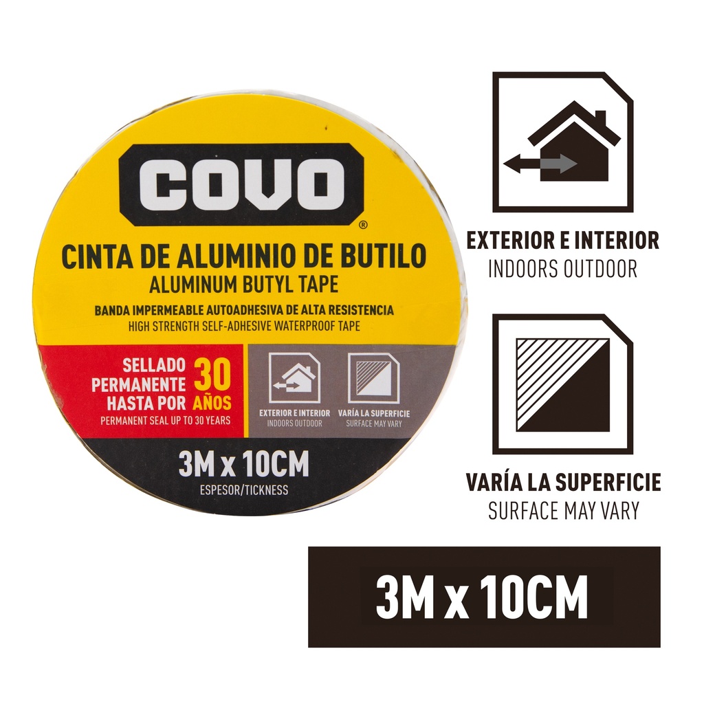 MANTO ADHESIVO BUTILO 3mt x 10cm  COVO 5-455