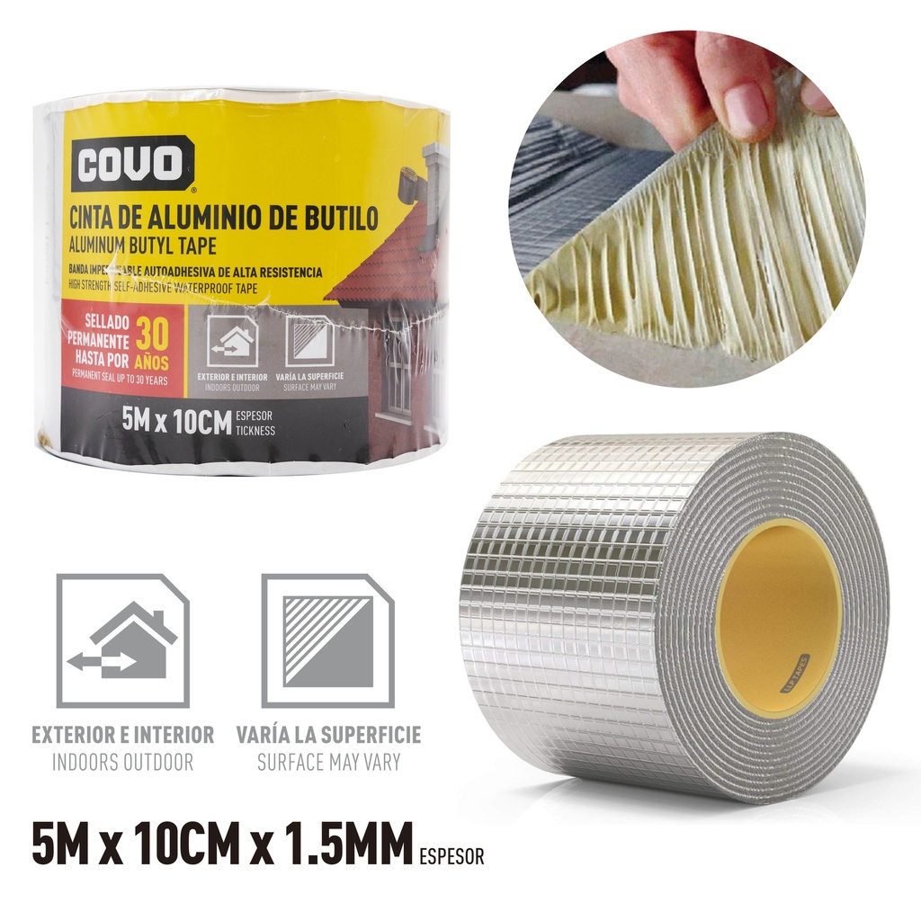 MANTO ADHESIVO BUTILO 5mt x 10cm  COVO 5-456