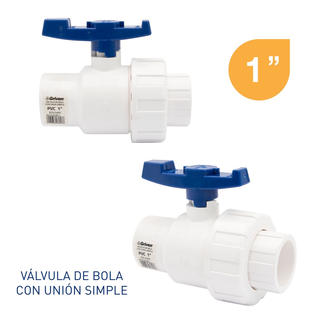 LLAVE DE BOLA C/UNION 1" SOLDAR GRIVEN 5-470