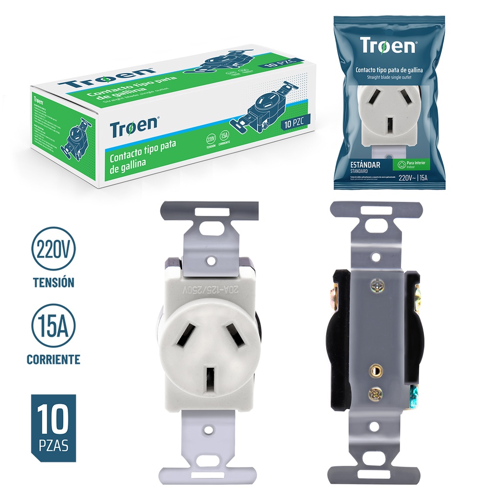 TOMA TRIFASICA 3P x 15A 220V TROEN 5-489