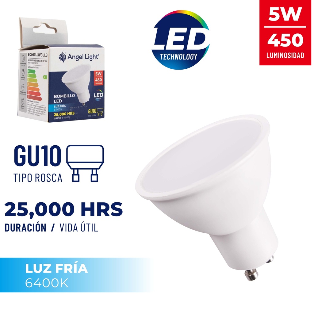 BOMBILLO DICROICO LED 5W GU10 85-265V 5-501