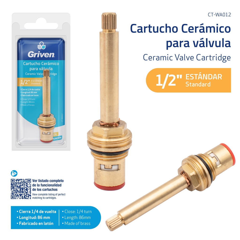 VASTAGO P/LLAVE DE DUCHA (A367-WA012) GRIVEN 5-541