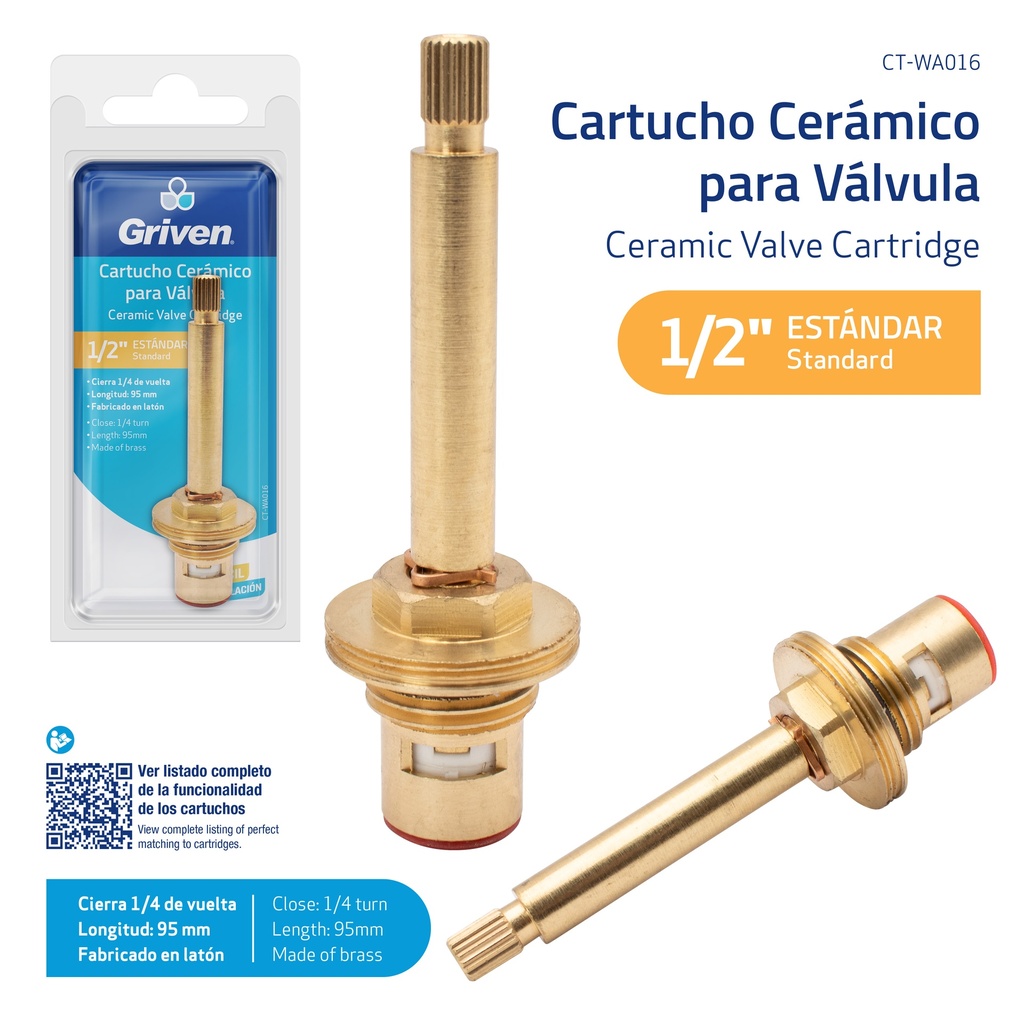 VASTAGO P/LLAVE DE DUCHA (A367-WA016) GRIVEN 5-542