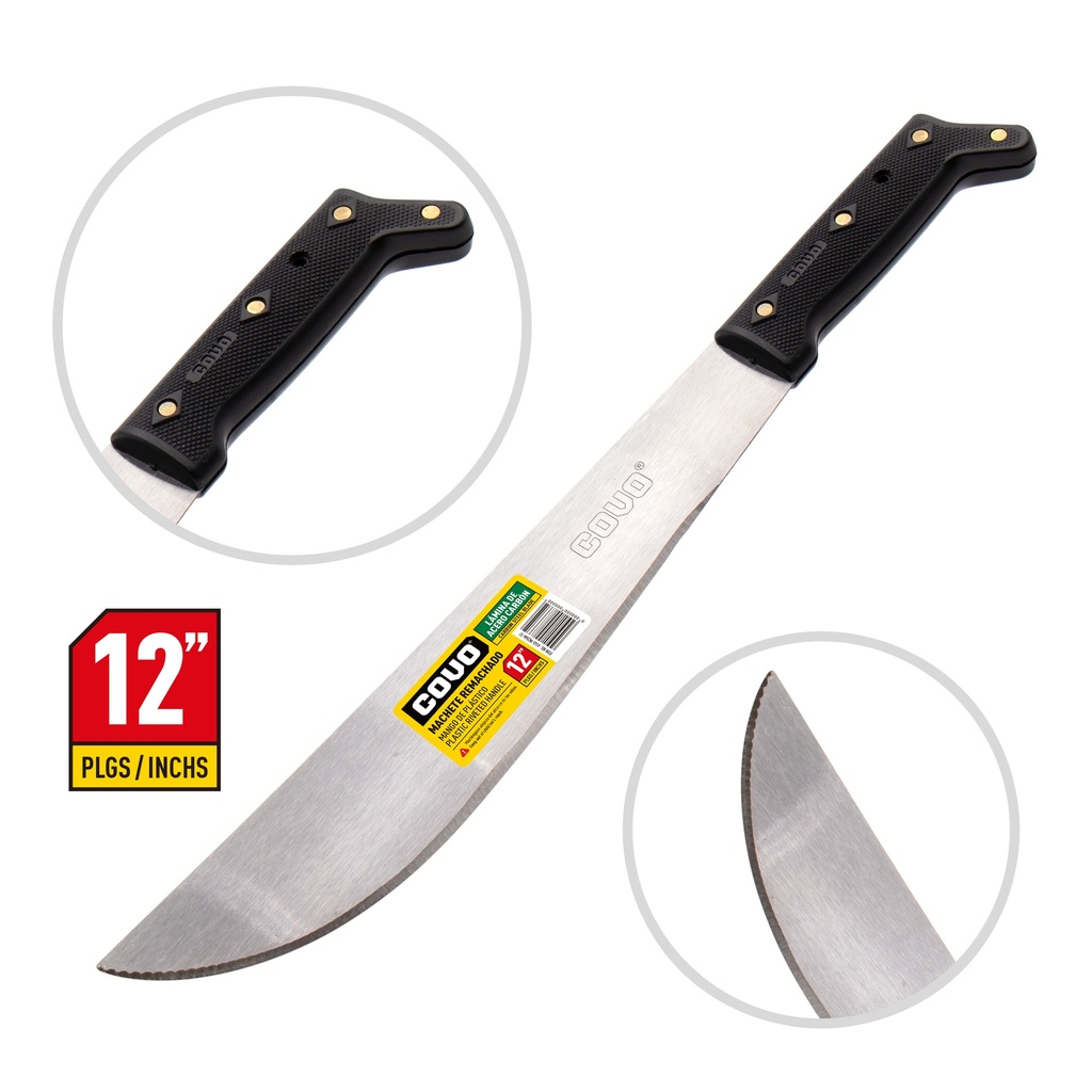 MACHETE 12" MANGO PLASTICO COVO 5-549