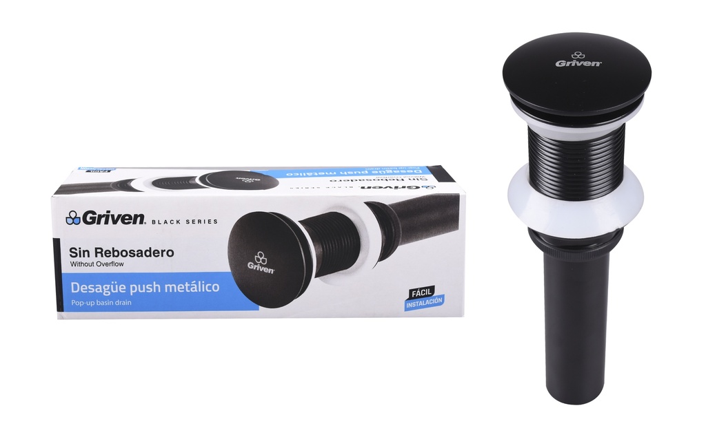 DESAGUE LAVAMANO PUSH S/REB BLACK SERIES GRIVEN 5-568