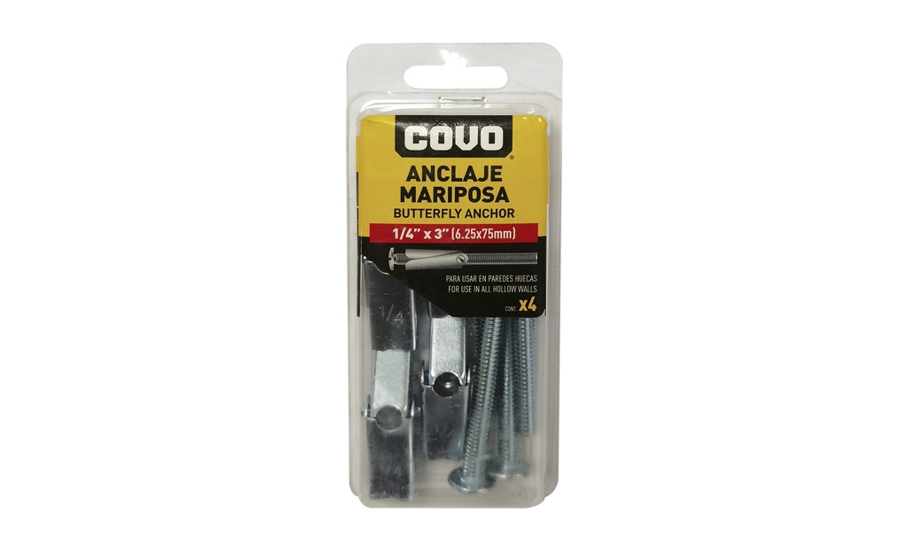 RAMPLUG MARIPOSA 1/4 X 4UND COVO 5-687