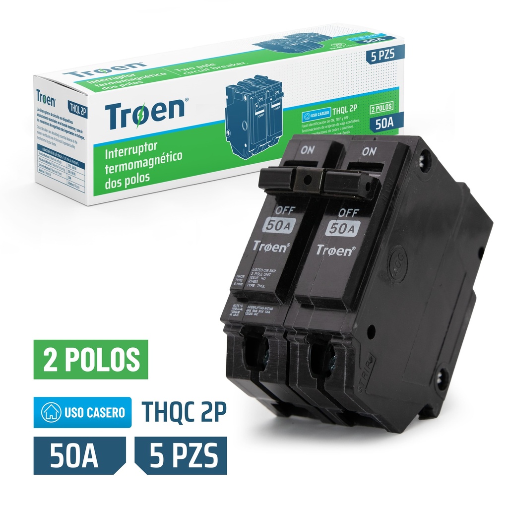 BREAKER PARA EMPOTRAR 2x50A TROEN 5-699