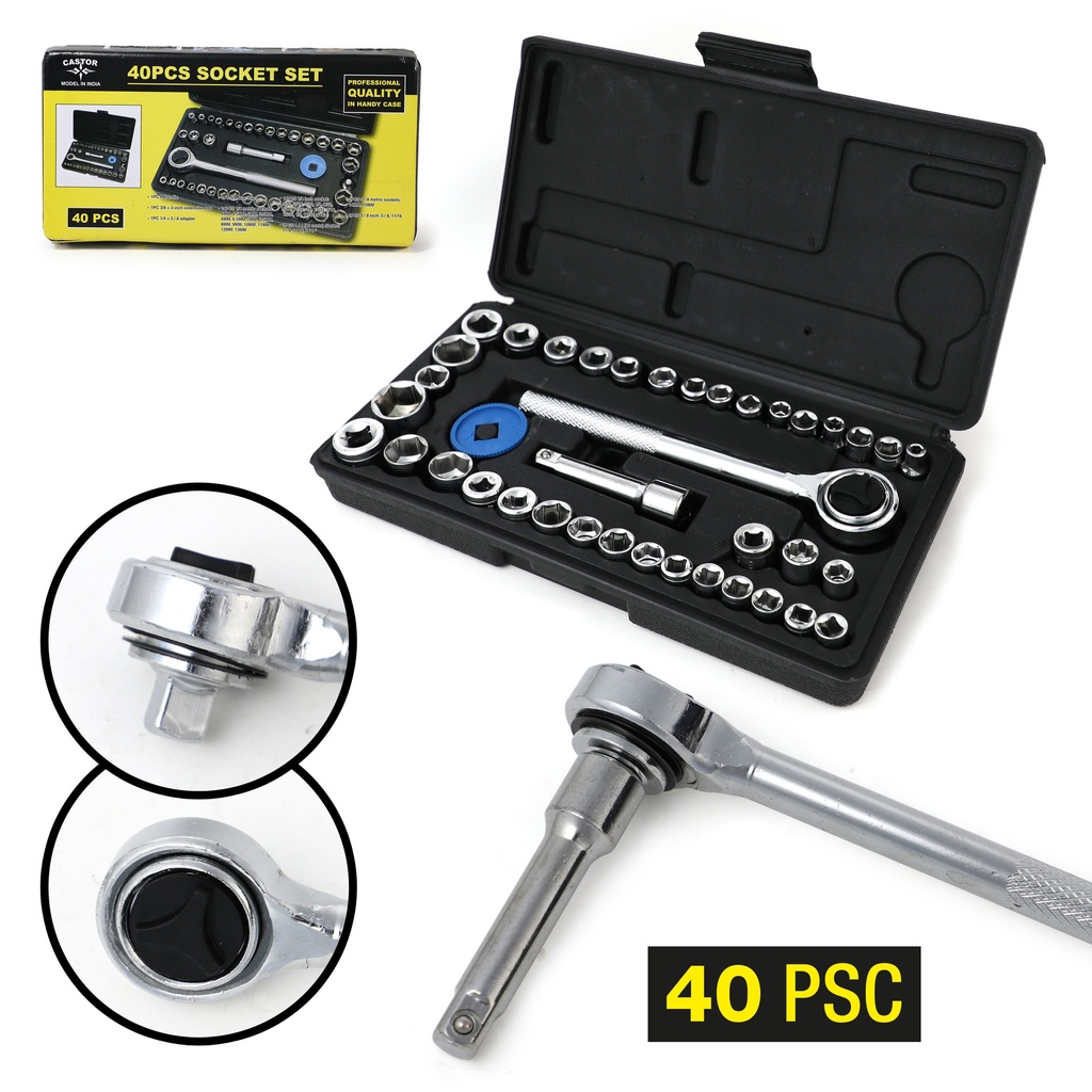 JUEGO DADOS C/RACHET 40 PCS CASTOR 5-724