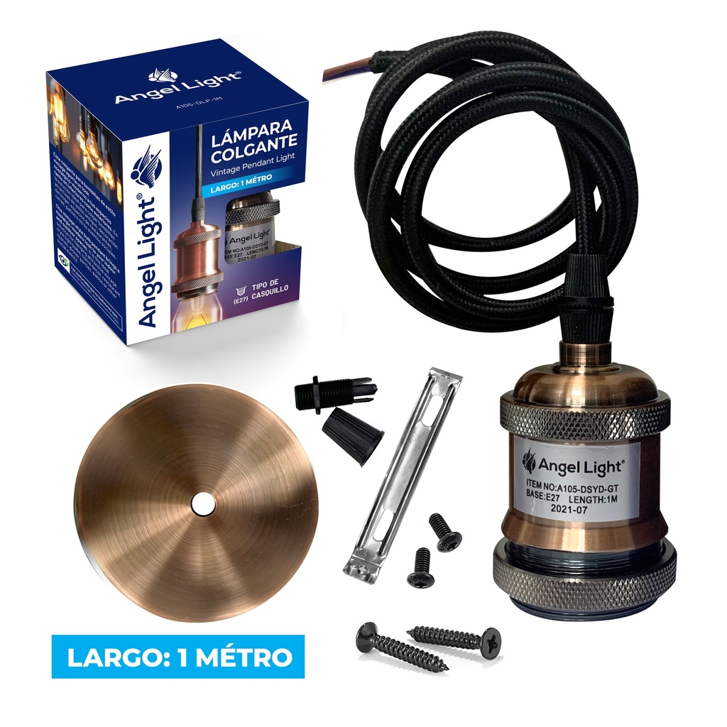 LAMPARA COLGANTE 1MT COBRE ANGEL LIGHT 5-748