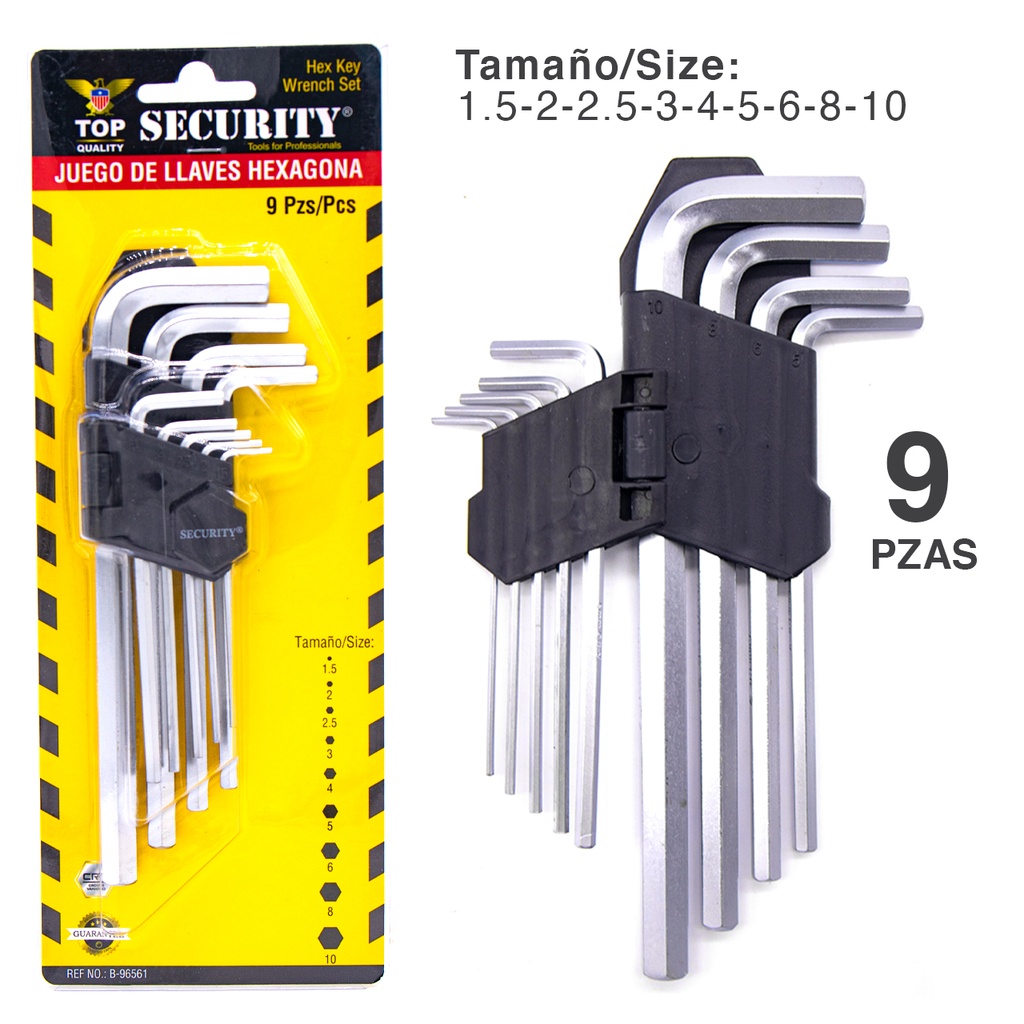 LLAVE ALLEN 9 PCS MILIMETRICA SECURITY 5-816