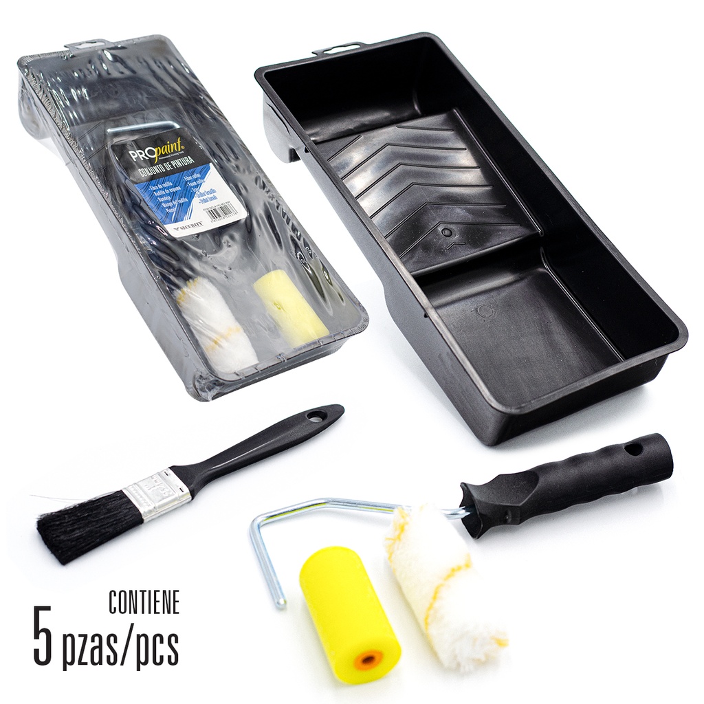 [5-824] KIT BANDEJA RODILLO 4" 5 PCS  PRO PAINT 5-824
