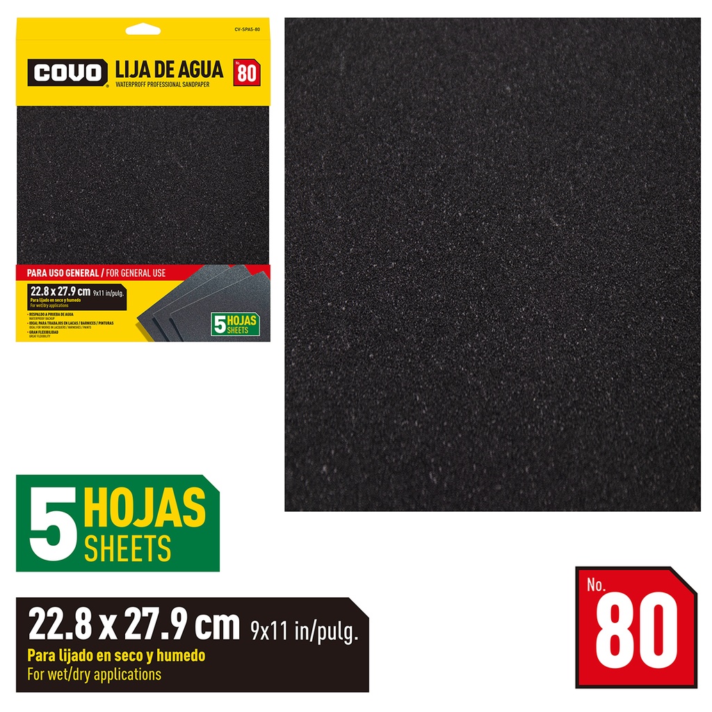 LIJA GRANO 80 x UNID COVO 5-841