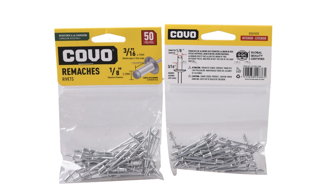 REMACHE 1/8" X 3/16" x 50 UNID COVO 5-866