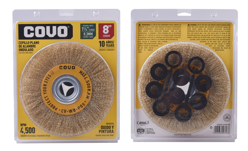 CEPILLO PLANO ALAMBRE P/MAQ 8" x 5/8 COVO 5-874