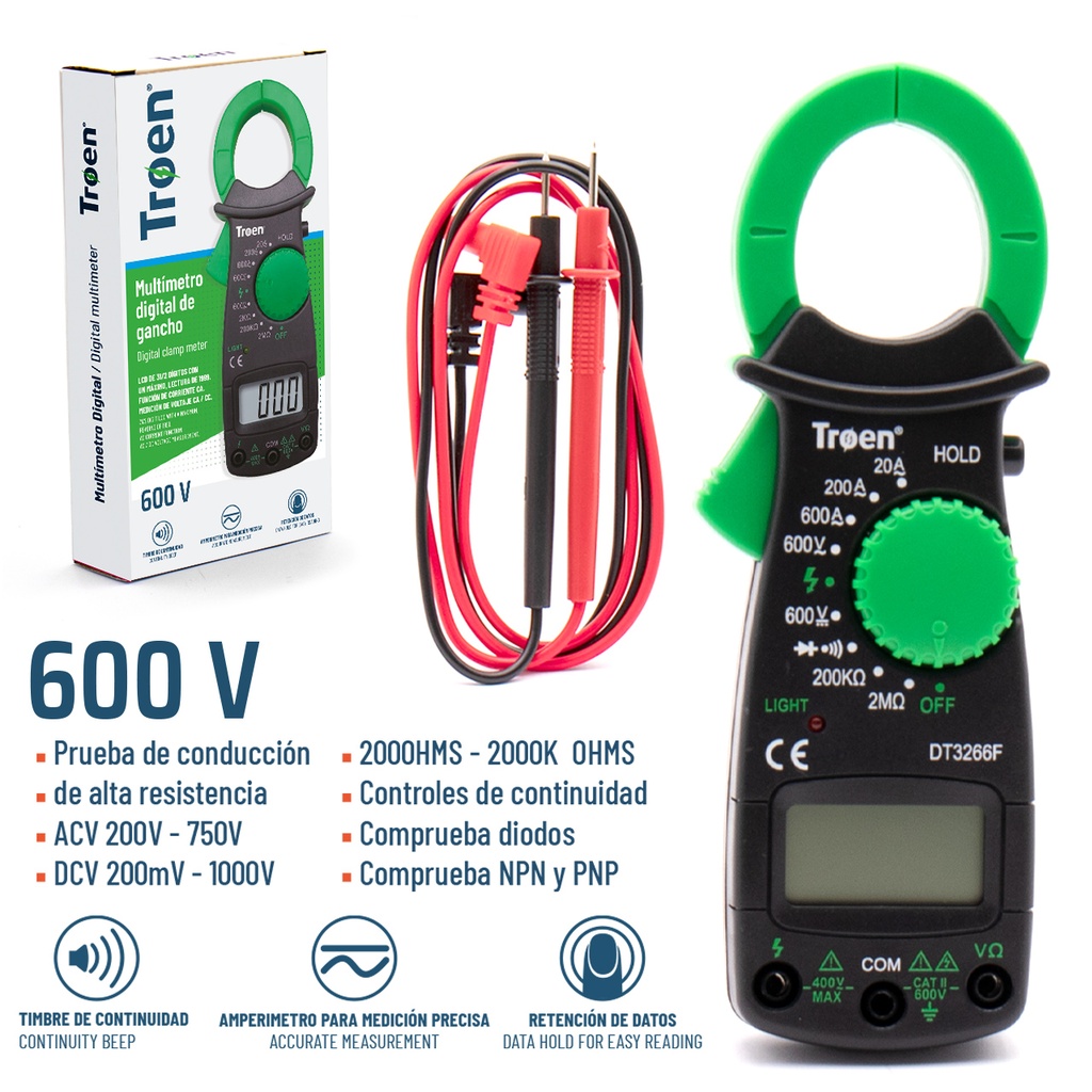 MULTIMETRO DIGITAL T/PINZA TROEN 5-882