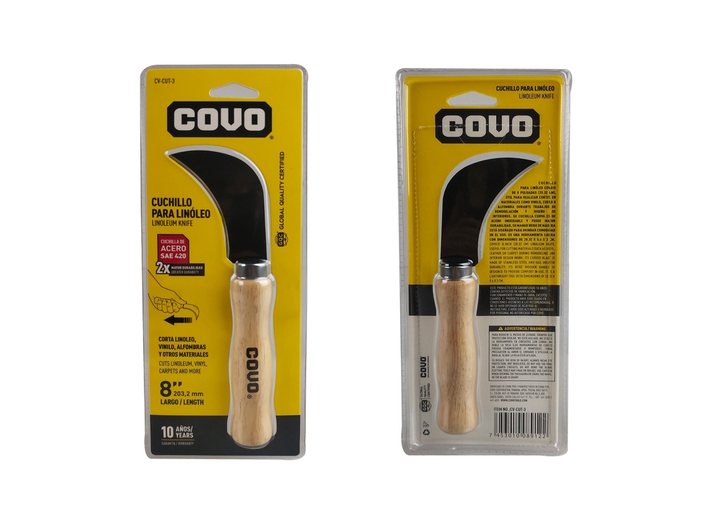 CUCHILLO P/LINOLEO x 8" COVO 5-908