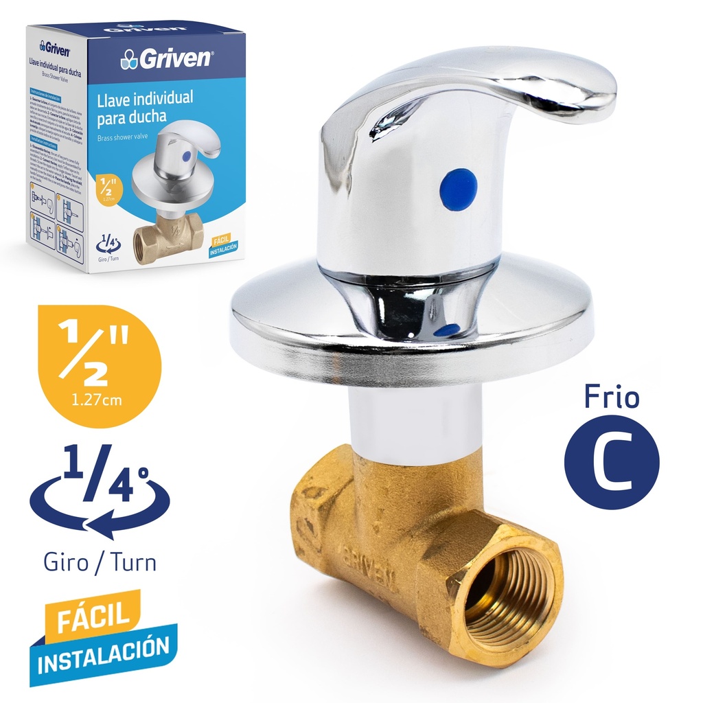 LLAVE P/DUCHA INDIVIDUAL x 1/2 BRONCE GRIVEN 5-909