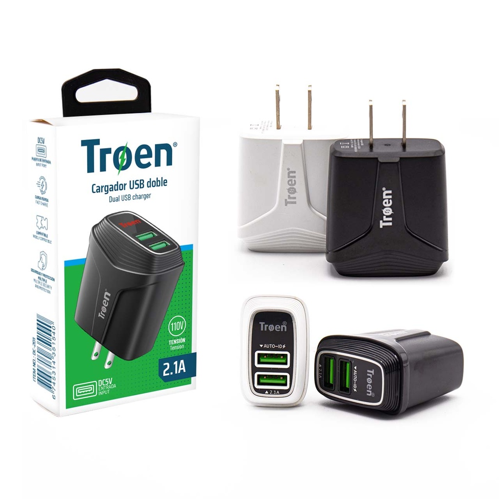 CARGADOR USB DOBLE TROEN 5-949