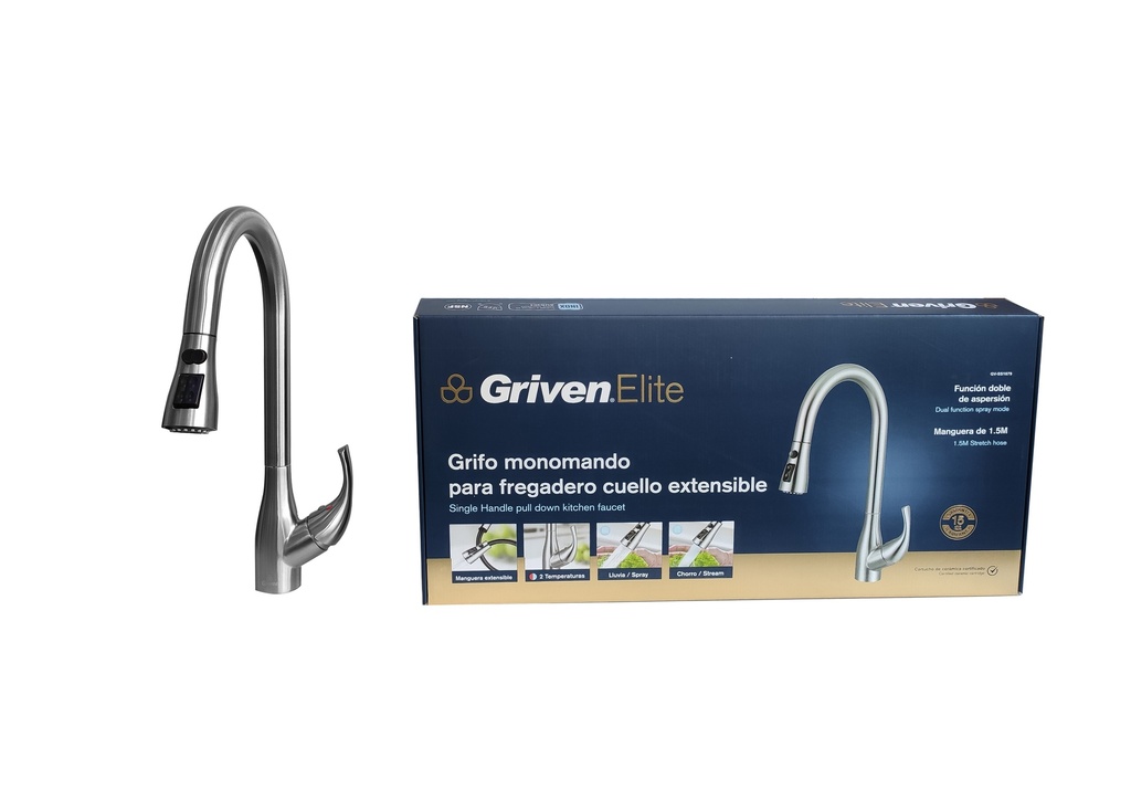 LLAVE FREGADERO MONOMANDO EXTENSIBLE GRIVEN ELITE 5-956