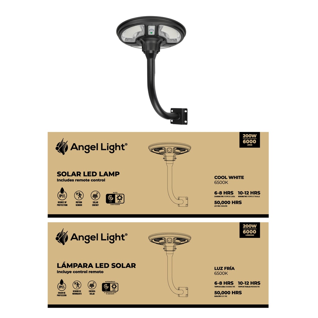 LAMPARA LED 200W SOLAR ANGEL LIGHT 6-006