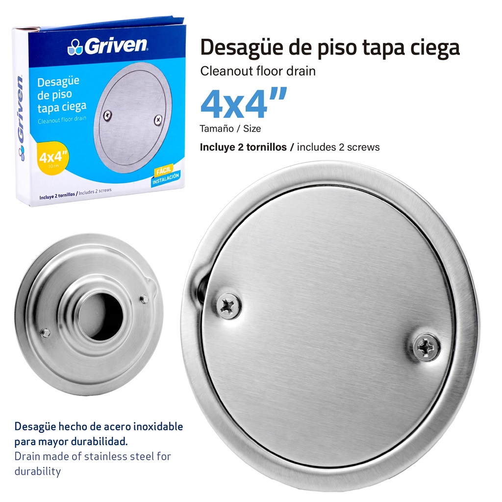 REJILLA REDONDA CIEGA P/DESAGUE GRIVEN 6-122