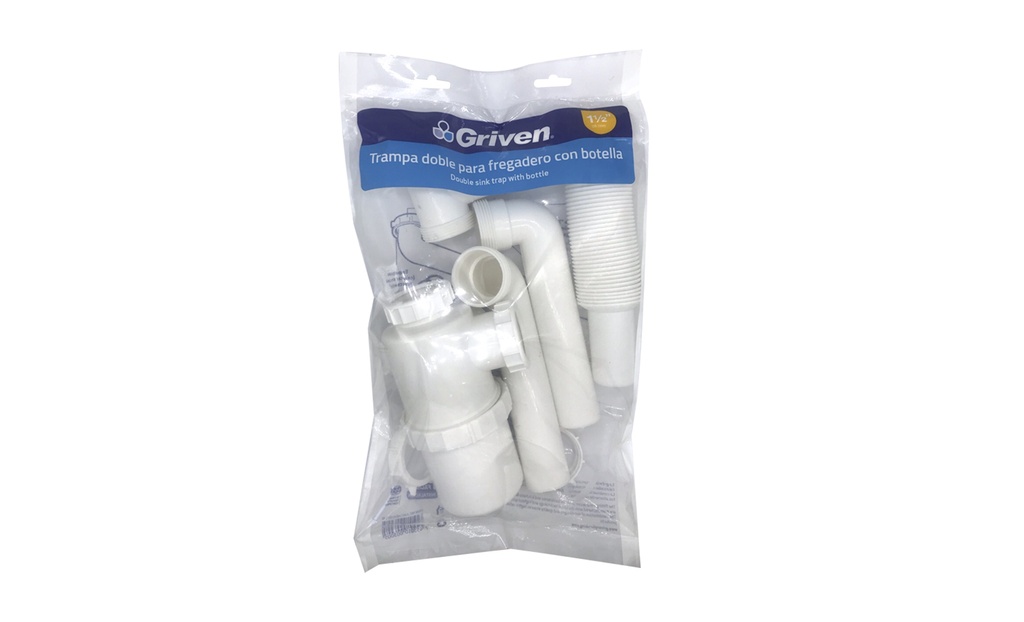 SIFON DOBLE FLEXIBLE CON BOTELLA GRIVEN 6-184