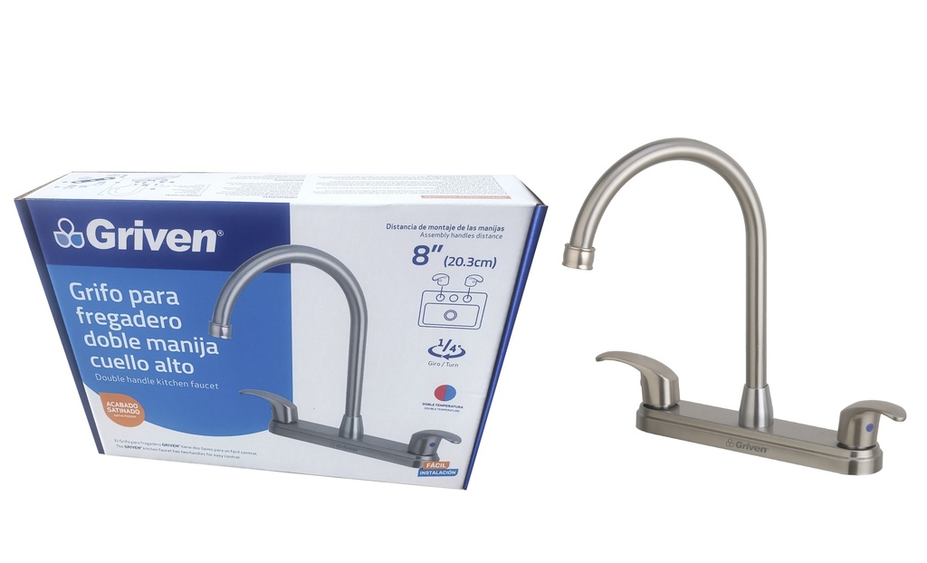 LLAVE FREGADERO DOBLE 8" GRIVEN 6-186