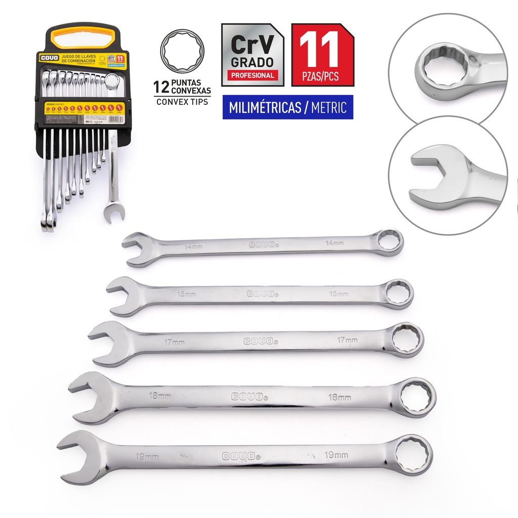 JUEGO DE LLAVES COMBINADAS MM x 11 UNID COVO 6-221
