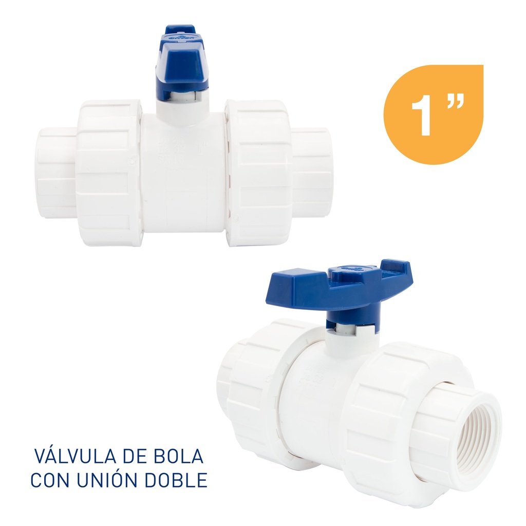 LLAVE DE BOLA C/UNION DOBLE 1" ROSCA GRIVEN 6-227
