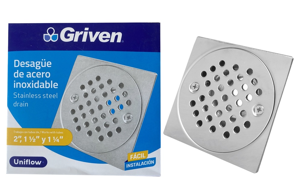 REJILLA CROMADA CUAD PERFORADA UNIFLOW GRIVEN 6-264