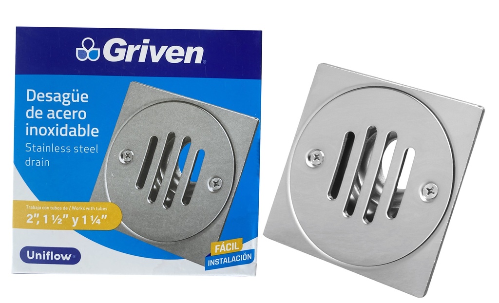 REJILLA CROMADA CUAD STANDARD UNIFLOW GRIVEN 6-265