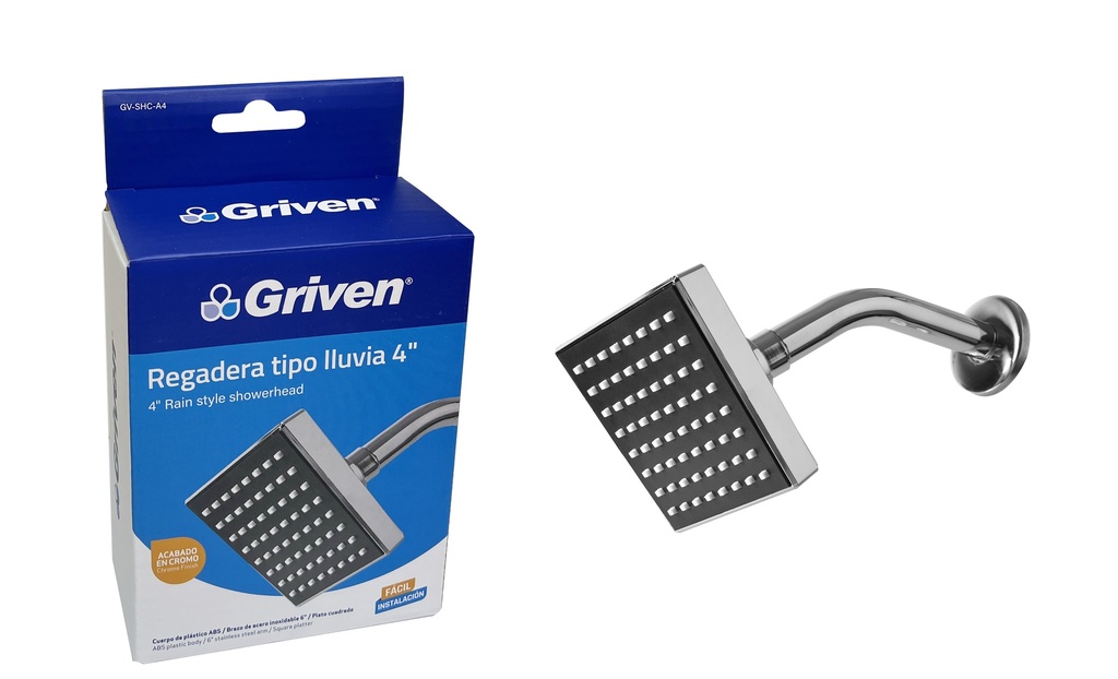 REGADERA CUADRADA 4" GRIVEN 6-354