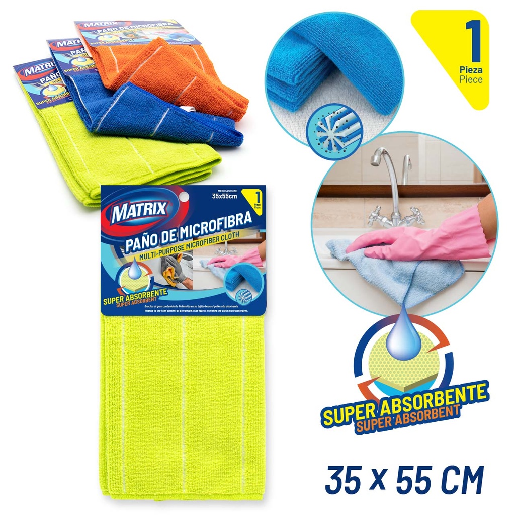 PAÑO SUPER ABSORBENTE x 1 UNID 35x55cm MATRIX 6-399